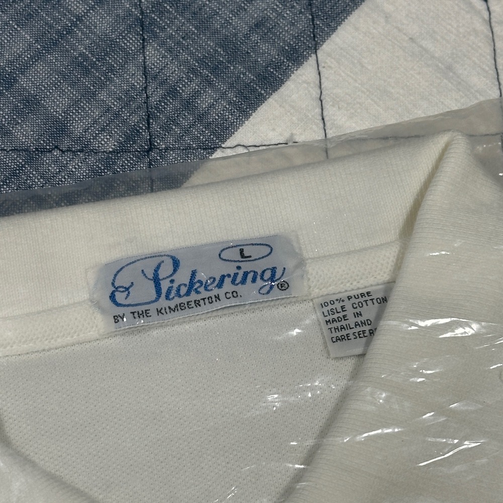 Pickering Active Sportswear Froglet Invitational Golf Polo White Lisle Cotton L - Picture 4 of 5
